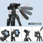 JMARY KP-2294 Detachable 179cm 4-section Adjustable Monopod Panoramic Photography Tripod - Image 4