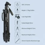 JMARY KP-2294 Detachable 179cm 4-section Adjustable Monopod Panoramic Photography Tripod - Image 6