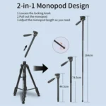 JMARY KP-2294 Detachable 179cm 4-section Adjustable Monopod Panoramic Photography Tripod - Image 7