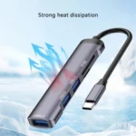 T505 Laptop Phone Adapter Type-C to USB2.0x2 + USB3.0 + TF / SD Card Slots USB HUB - Image 3