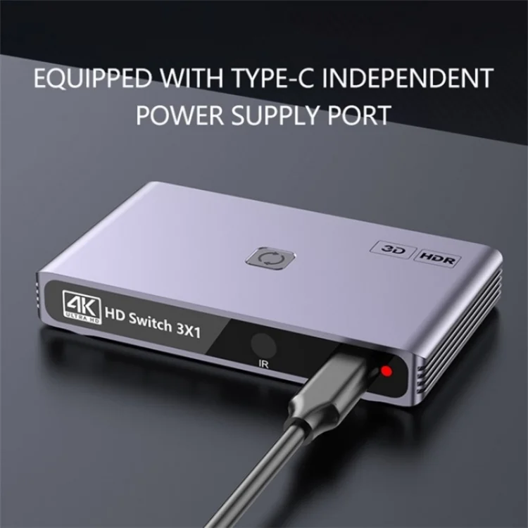 SYA0025967_2.webp Q301 4K / 60hz HD Video Aluminum Alloy Adapter 3 Input 1 Output HDMI Switcher - Image 3