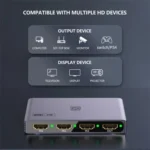 Q301 4K / 60hz HD Video Aluminum Alloy Adapter 3 Input 1 Output HDMI Switcher - Image 4