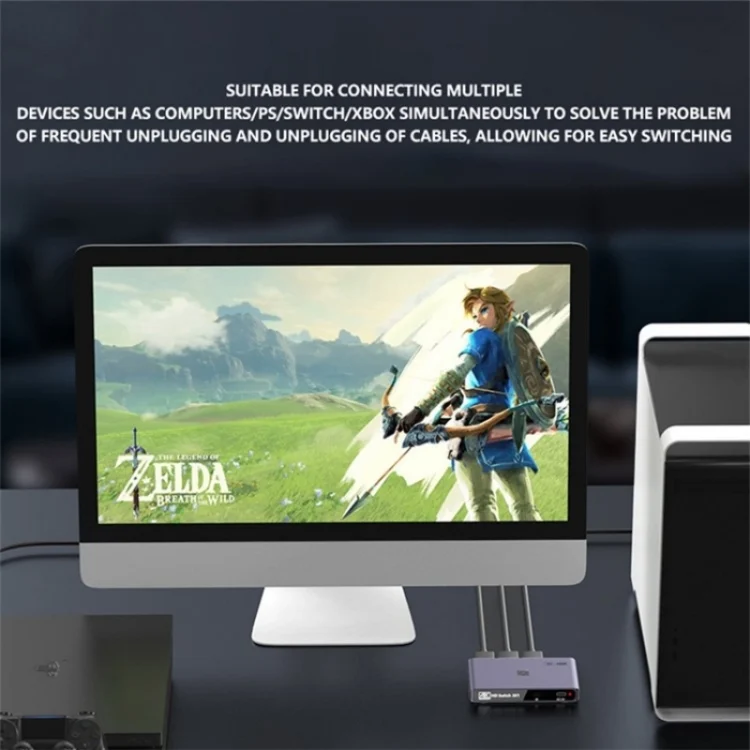 SYA0025967_4.webp Q301 4K / 60hz HD Video Aluminum Alloy Adapter 3 Input 1 Output HDMI Switcher - Image 5