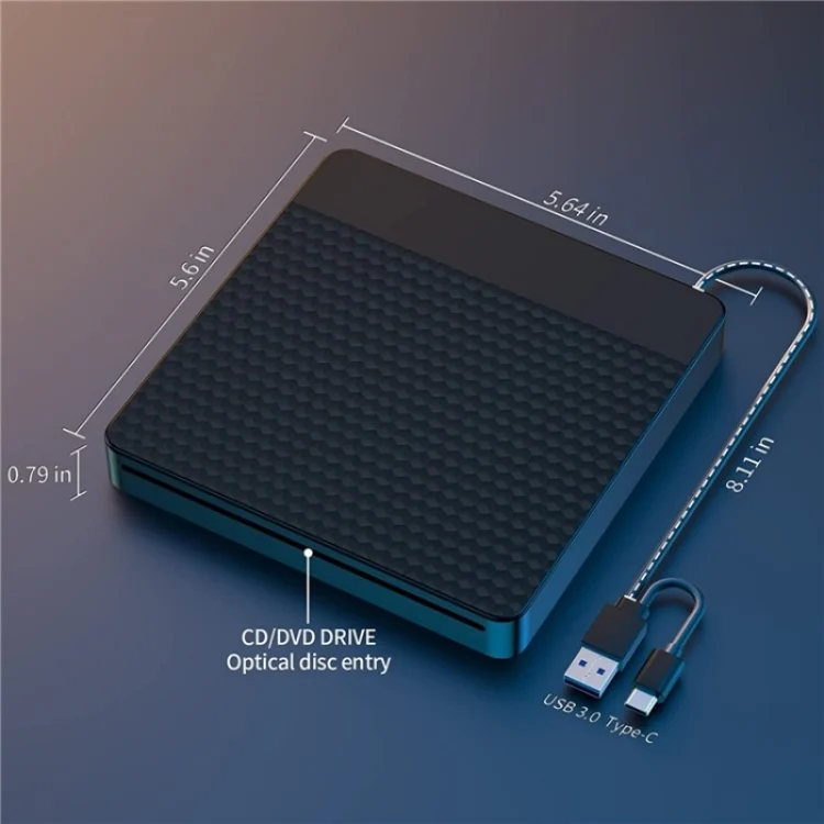 SYA0025994_6.webp X001 USB 3.0+Type-C Disc Player External Optical Drive CD / DVD Burner Reader - Image 7