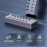 U307 Aluminum Alloy 7-Ports Splitter 5Gbps High Speed USB 3.0 Hub with Independent Switch - Image 6