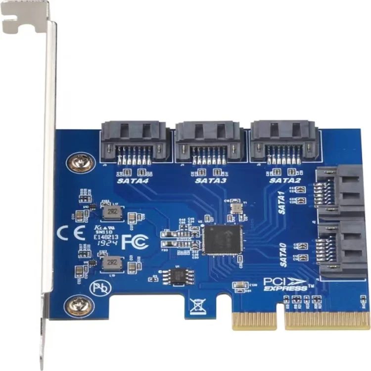 SYA0026224_2.webp PCIE 3.0-4X to 5 x SATA Controller Card - Image 3