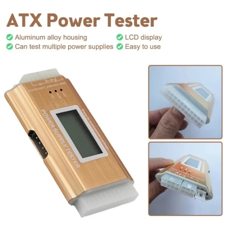 SYA0026314_2.webp YNS-05 Desktop Computer Power Testing Tool Aluminum Alloy LCD Display ATX Power Tester - Image 3