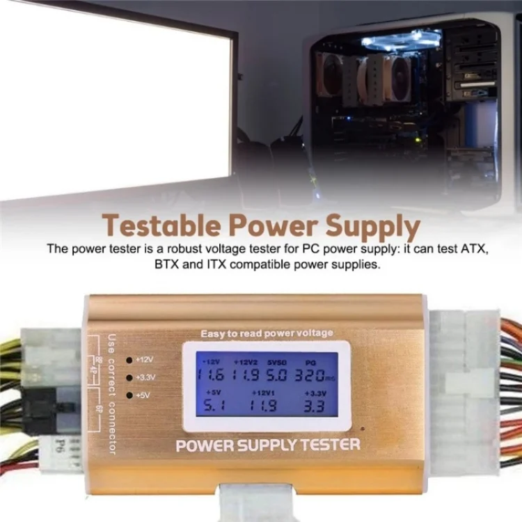 SYA0026314_5.webp YNS-05 Desktop Computer Power Testing Tool Aluminum Alloy LCD Display ATX Power Tester - Image 6