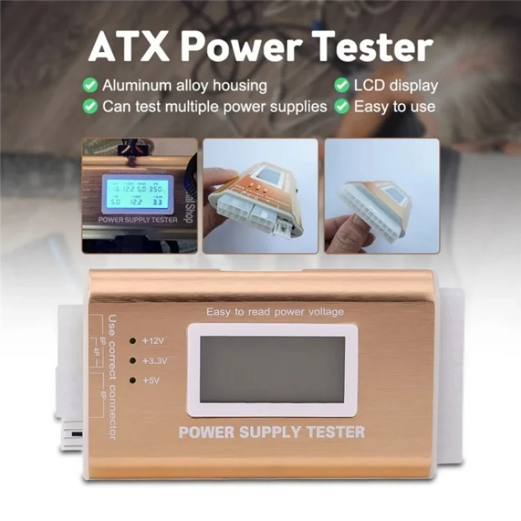 SYA0026314_6.webp YNS-05 Desktop Computer Power Testing Tool Aluminum Alloy LCD Display ATX Power Tester - Image 7