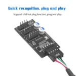 YNS-02 Extension Cable Card Motherboard USB 2.0 9-pin to 3x 9-pin Adapter - Image 4