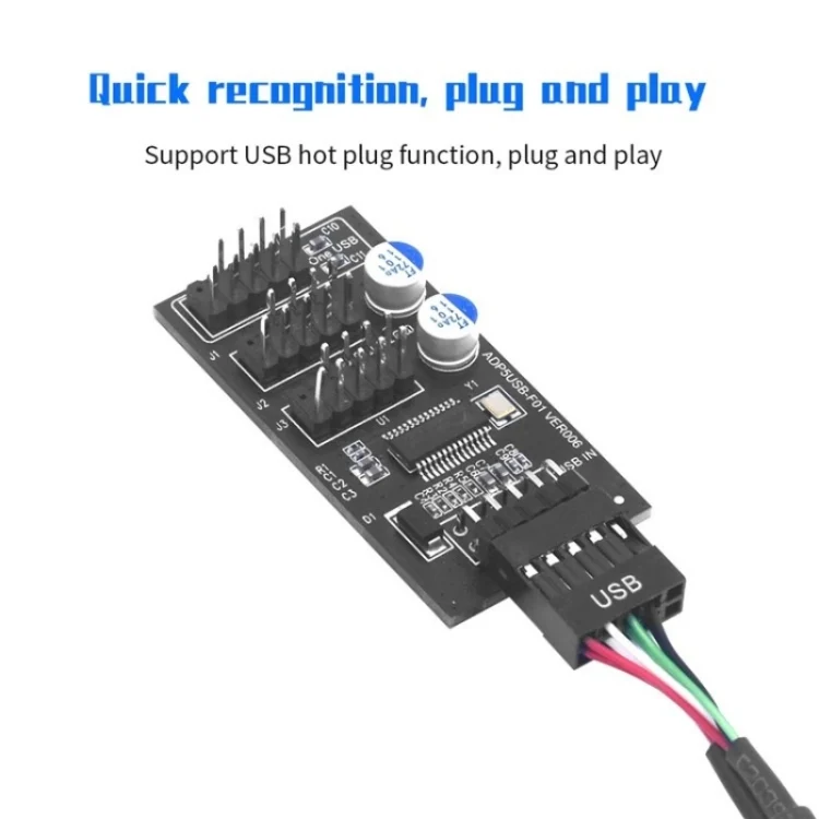 SYA0026316_3.webp YNS-02 Extension Cable Card Motherboard USB 2.0 9-pin to 3x 9-pin Adapter - Image 4