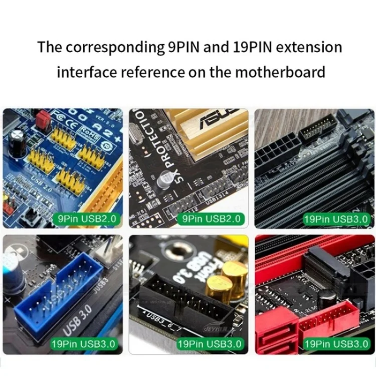 SYA0026316_4.webp YNS-02 Extension Cable Card Motherboard USB 2.0 9-pin to 3x 9-pin Adapter - Image 5