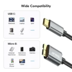 ENKAY USB 3.1 Type-C to USB 3.0 Micro B 10Gbps Data Camera Hard Drive Cable - Image 6