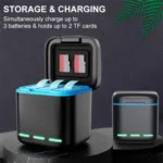 GP-810 Rechargeable 3-Battery Charger Station Storage Case for GoPro HERO5 /6 /7 /8 - Image 2