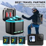 GP-810 Rechargeable 3-Battery Charger Station Storage Case for GoPro HERO5 /6 /7 /8 - Image 3