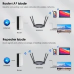 WAVLINK WN530G3 4x 5dBi Foldable Antenna AC1200 Dual Band Wireless Repeater Router - Image 5