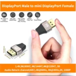 JUNSUNMAY 8K 60Hz Male Displayport to Female Mini Displayport Adapter DP Converter - Image 4