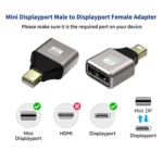 JUNSUNMAY 8K 60Hz Male Mini Displayport to Female Displayport Adapter DP Converter - Image 3
