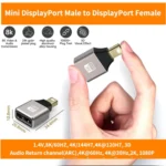 JUNSUNMAY 8K 60Hz Male Mini Displayport to Female Displayport Adapter DP Converter - Image 4