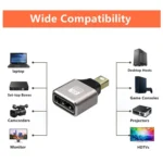 JUNSUNMAY 8K 60Hz Male Mini Displayport to Female Displayport Adapter DP Converter - Image 6
