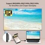 JUNSUNMAY 8K 60Hz PD1.4 Male Displayport to Female Displayport Adapter Converter - Image 3