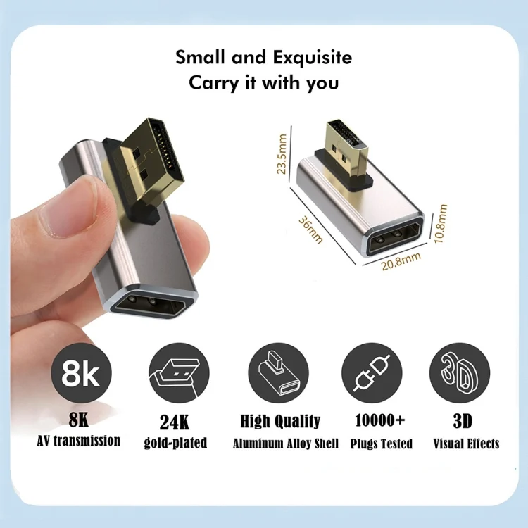 SYA0026546_B4.webp JUNSUNMAY 8K@60Hz PD1.4 Male Displayport to Female Displayport Adapter Converter - Image 5