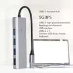 ADS-305A Aluminum Alloy USB to 4-Ports USB3.0 USB HUB Laptop Adapter Docking Station - Image 4