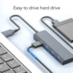 ADS-305A Aluminum Alloy USB to 4-Ports USB3.0 USB HUB Laptop Adapter Docking Station - Image 5