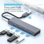 ADS-305A Aluminum Alloy USB to 4-Ports USB3.0 USB HUB Laptop Adapter Docking Station - Image 8