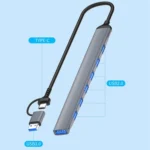 ADS-303D USB + Type-C to USB 3.0 + 6x USB 2.0 Splitter 7-in-1 Multifunctional Hub - Image 2