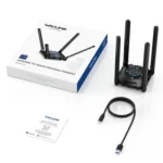 WAVLINK WN695X2 AX5400 USB WiFi 6 Dongle 4 Antennas Receiver Tri-Band Wireless Adapter - Image 9