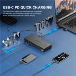 WAVLINK UG69PD8 Pro 18-in-1 DP / HD 5K Quadruple Display USB C Universal Docking Station - Image 6