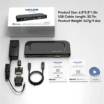 WAVLINK UG49DK4 Universal Laptop Docking Station Dual Monitor Supports DVI / HDMI / VGA - Image 12