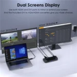 WAVLINK UG49DK4 Universal Laptop Docking Station Dual Monitor Supports DVI / HDMI / VGA - Image 4
