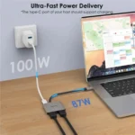 WAVLINK UHP510 Pro 87W PD Charging USB C to Dual HD Converter 4K 60Hz Monitor Adapter - Image 5