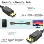 DisplayPort to DisplayPort Cable For Lenovo, Dell, HP, ASUS More - Image 3