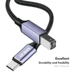 ENKAY ENK-CB170 USB C / Type-C to USB 2.0 B Printer Scanner Nylon Braided Cable - Image 2