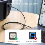ENKAY ENK-CB170 USB C / Type-C to USB 2.0 B Printer Scanner Nylon Braided Cable - Image 3