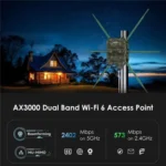WAVLINK WN588HX3 AX3000 Outdoor WiFi Extender with 6 Antennas Dual Band WiFi Repeater - Image 5