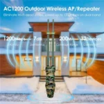 WAVLINK WN570HA2 IP67 Waterproof Outdoor WiFi Extender AC1200 Dual Band Wireless Router - Image 3