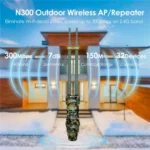 WAVLINK WN570HN2 Poe Weatherproof WiFi Extender 300Mbps High Power Outdoor Router - Image 4