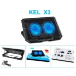 X3 Dual 14cm Fans 7-speed USB Powered Height Adjustable Laptop Cooling Pad - Image 7