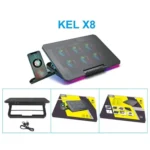 X8 Adjustable Height Notebook Cooler Foldable Laptop Stand 6 ARGB Fans Cooling Pad - Image 5