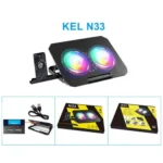 N33 RGB Dual Fans Cooling Pad Adjustable Height Laptop Stand with Phone Holder - Image 5