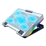 S605 RGB Light 5 Silent Fans Adjustable Height Stand Gaming Laptop Cooling Pad