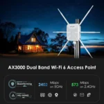 WAVLINK WN588HX3 AX3000 Outdoor WiFi Extender with 6 Antennas Dual Band WiFi Repeater - Image 6