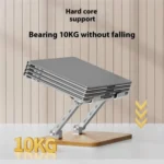 J32 Foldable Wood Base Desktop Metal Phone Holder Adjustable Laptop Stand - Image 4