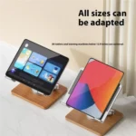 J27 Desktop Foldable Rotating Wooden Base Tablets Laptops Metal Cooling Holder - Image 6