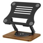 J31 Foldable 360-Degree Rotating Laptop Metal Wood Cooling Stand