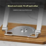 J31 Foldable 360-Degree Rotating Laptop Metal Wood Cooling Stand - Image 4